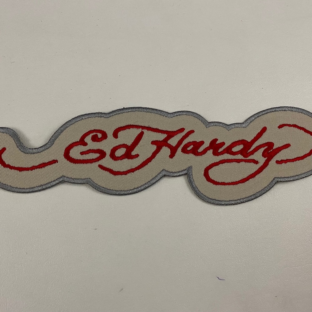 Ed Hardy Yellow Iron on Patch Appliqué Embroidered Sewing (Large)